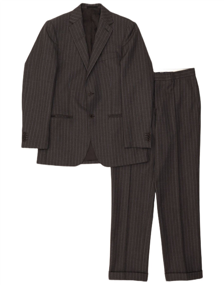 Boggi Traje de 2 botones para hombre IT 48 Medium W31 L32 Lana gris a rayas