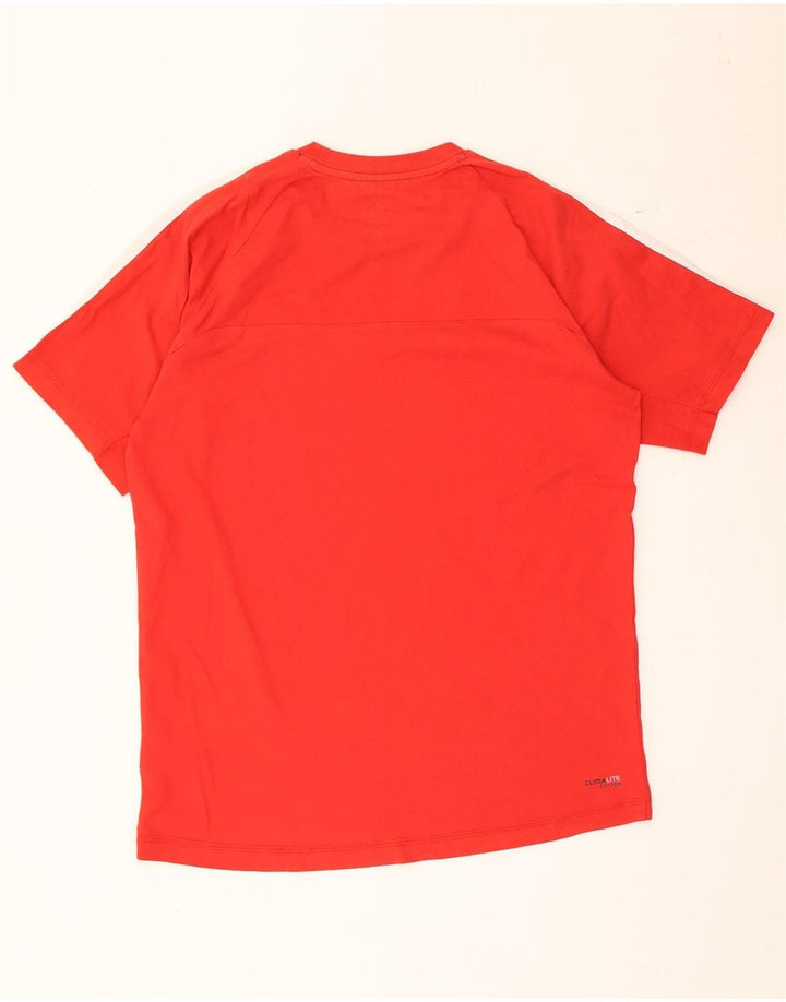 Adidas Mens Climalite Camiseta Top Medio Rojo Algodón