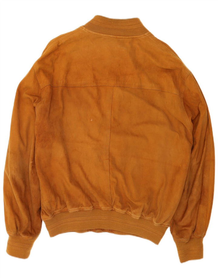 VINTAGE Chaqueta bomber de ante para hombre Reino Unido 42 XL Beige