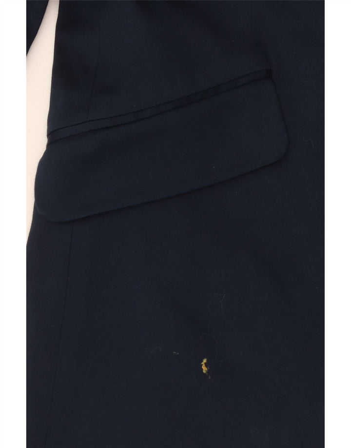 Marks & Spencer Chaqueta tipo blazer con 1 botón para mujer UK 10 Small Azul marino Algodón