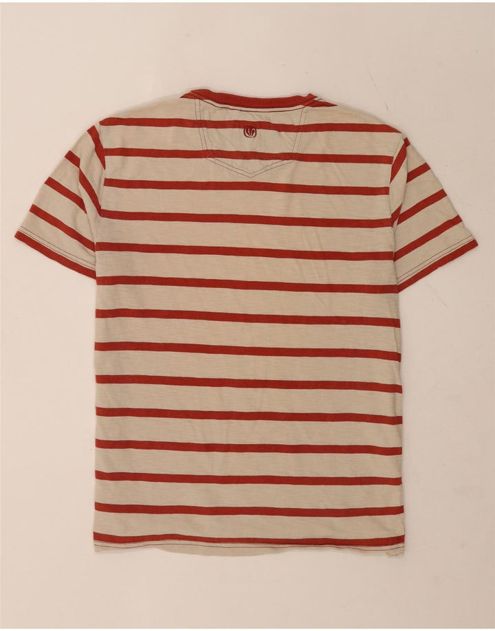 Camiseta de hombre Fat Face Top de algodón a rayas beige medio