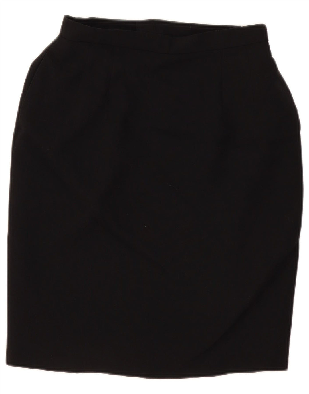 Falda lápiz vintage para mujer W28 lana negra mediana