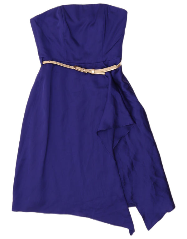 Vestido asimétrico sin tirantes para mujer Coast UK 6 XS Poliéster azul