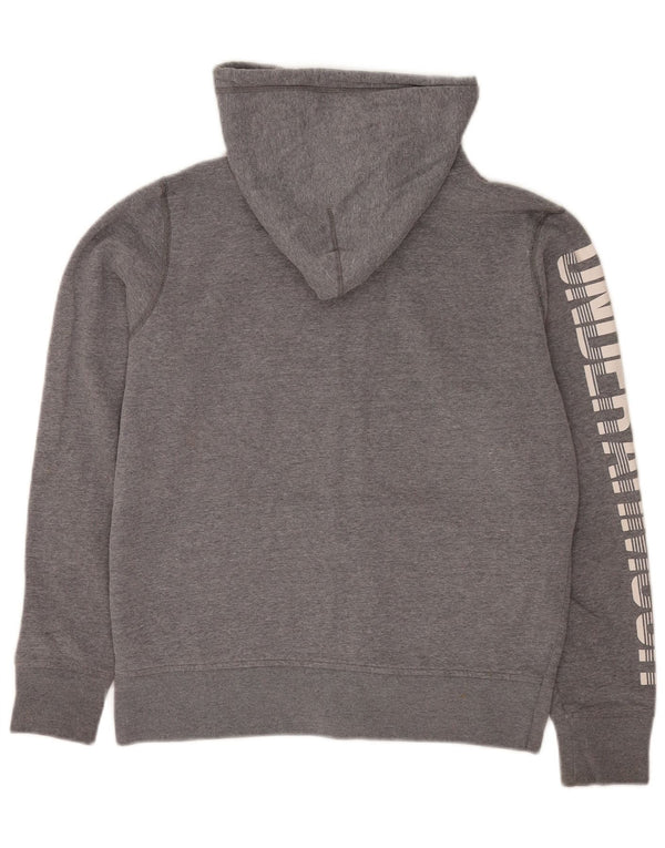 Under Armour Sudadera con capucha y cremallera gráfica para mujer UK 8 Small Grey Sports