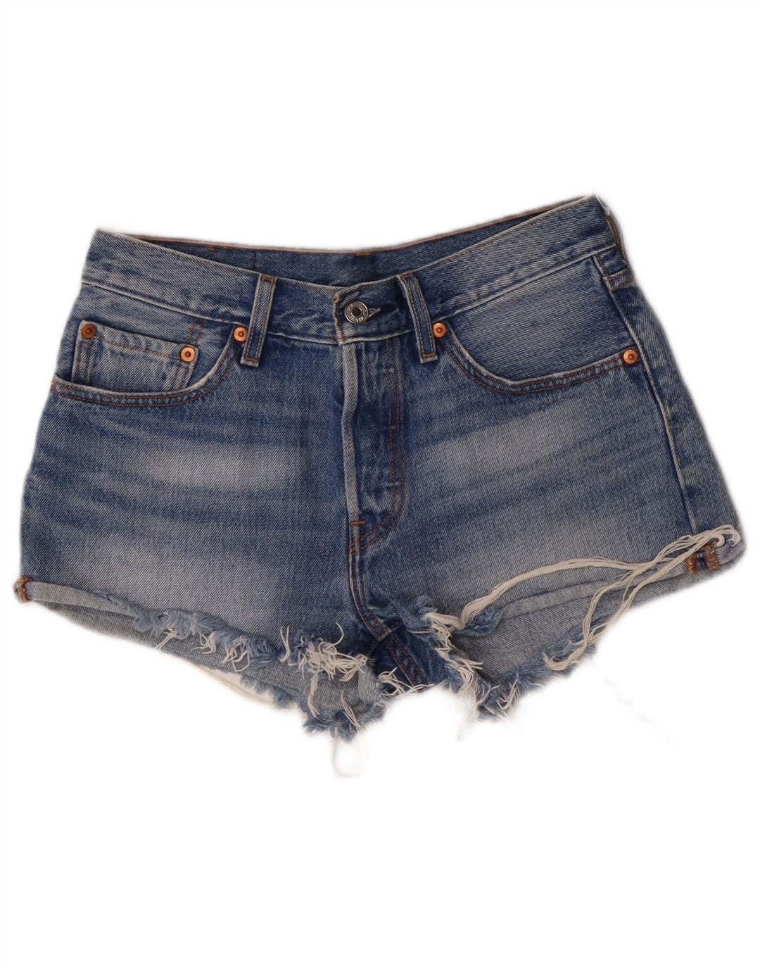 Levi's 501 Shorts De Mezclilla Desgastados W26 Small Blue Cotton Classic