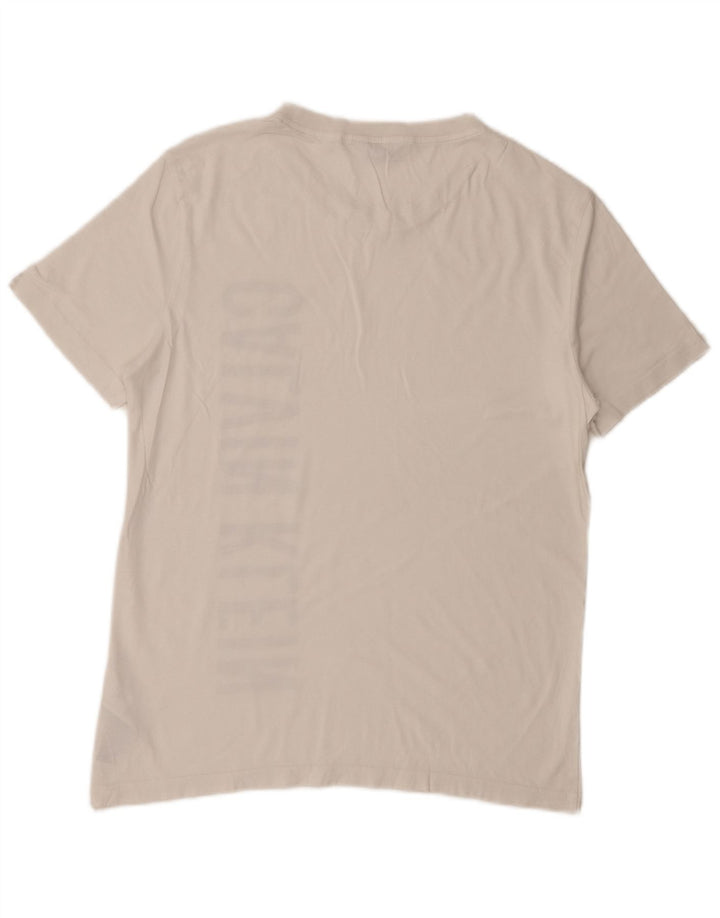 Calvin Klein - Camiseta gráfica para hombre, parte superior de algodón blanco mediano