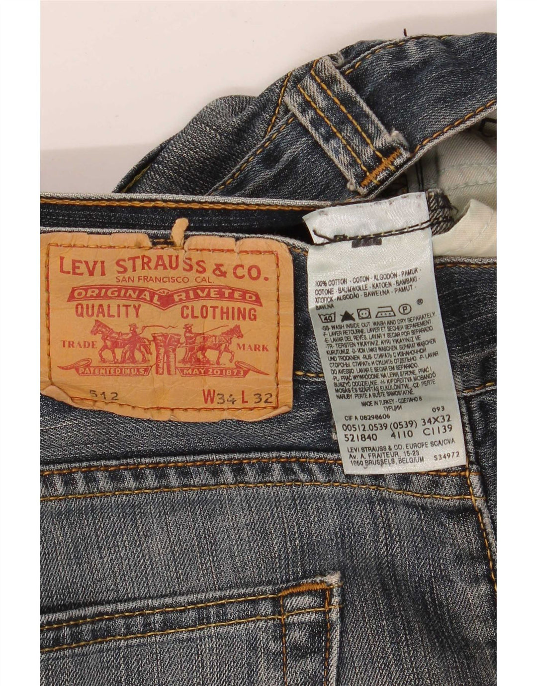 Levi's Hombre 512 Vaqueros Bootcut W34 L32 Algodón Azul