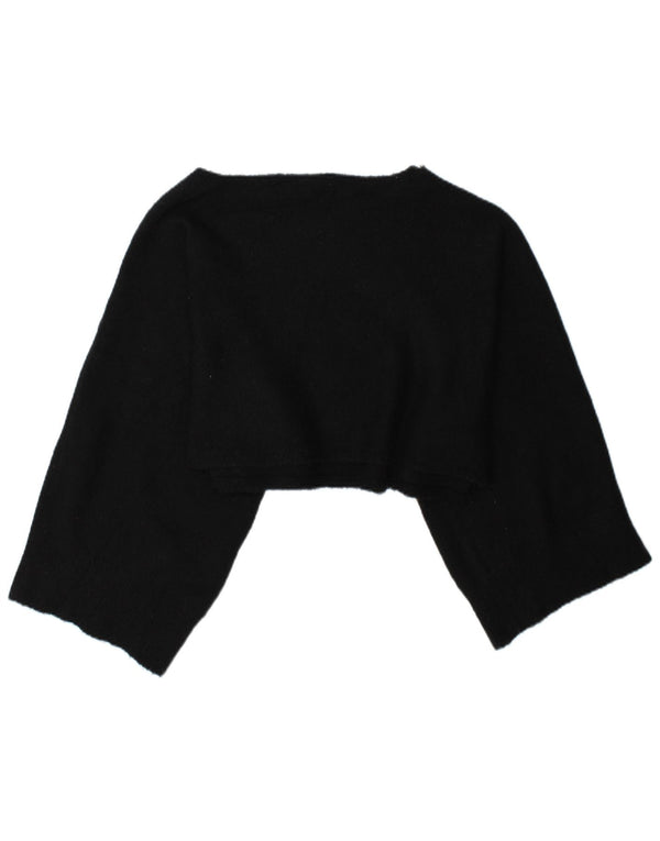 Zara Mujer Crop Oversize Top Manga Larga UK 44 Mediano Negro