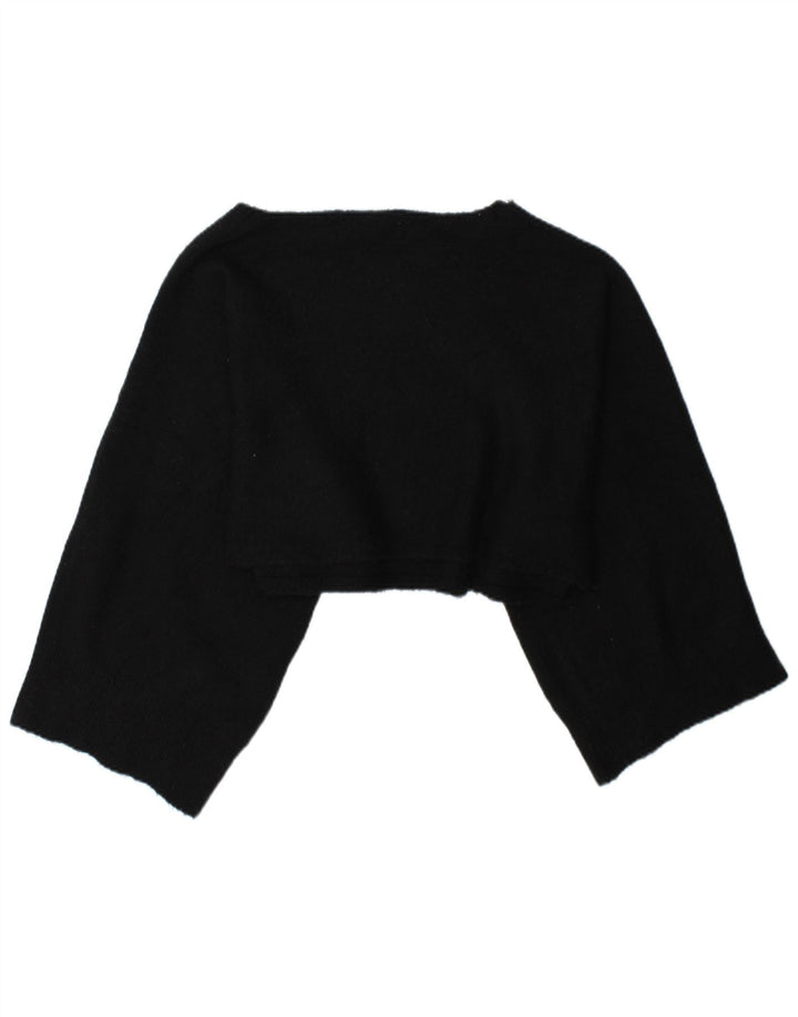 Zara Mujer Crop Oversize Top Manga Larga UK 44 Mediano Negro
