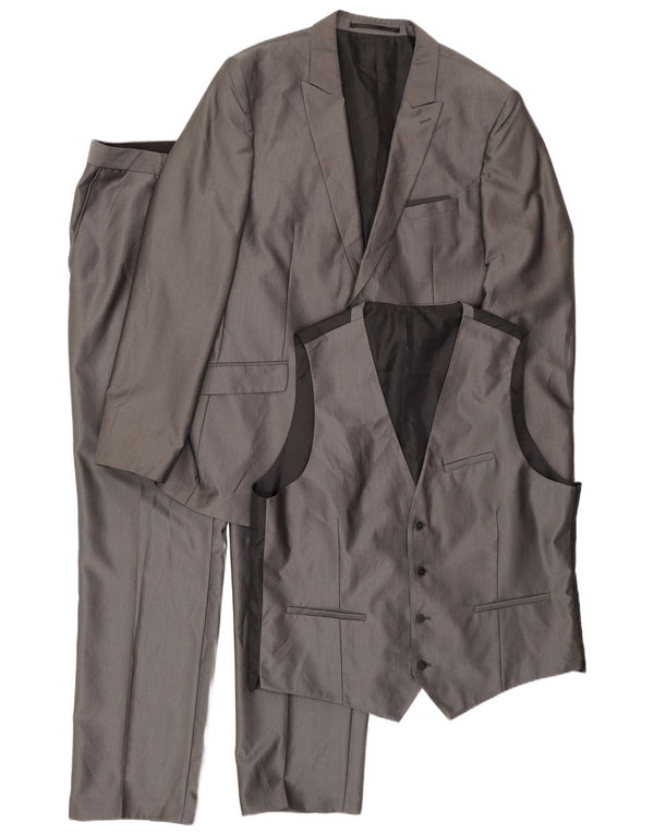 Angelo Litrico Traje de 3 piezas para hombre IT 56 3XL W42 L34 Poliéster gris