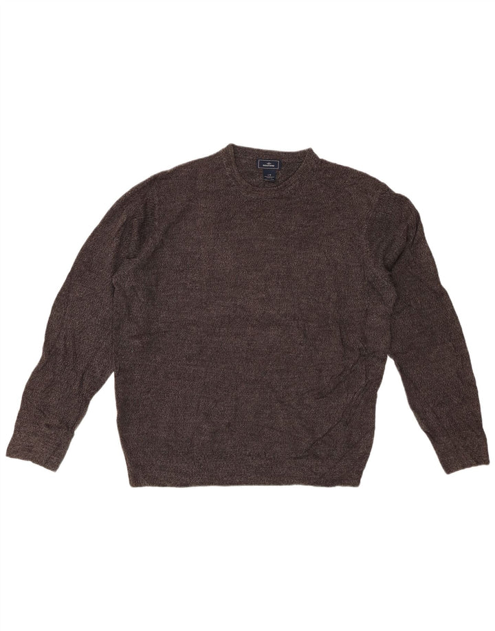 DOCKERS Jersey de cuello redondo para hombre, acrílico gris grande