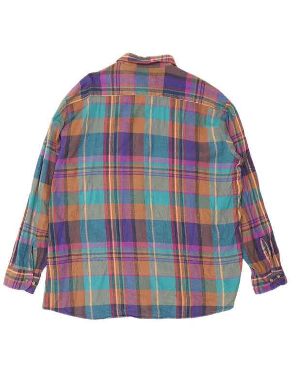 Camisa de franela a cuadros para hombre London Fog XL Algodón a cuadros multicolor