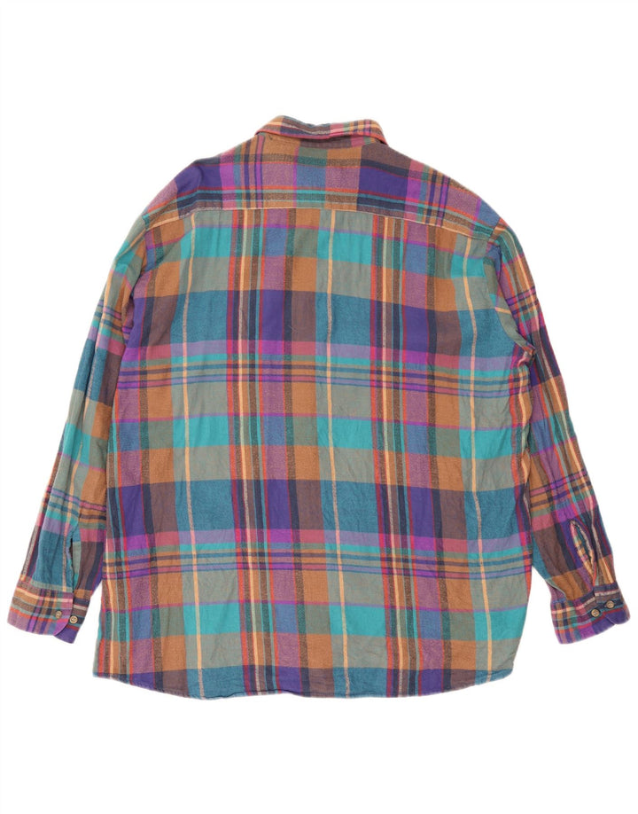 Camisa de franela a cuadros para hombre London Fog XL Algodón a cuadros multicolor