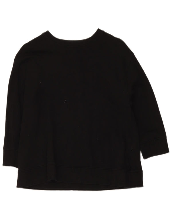 Zara Mujer Sudadera Manga 3/4 Jersey UK 44 Mediano Negro Algodón