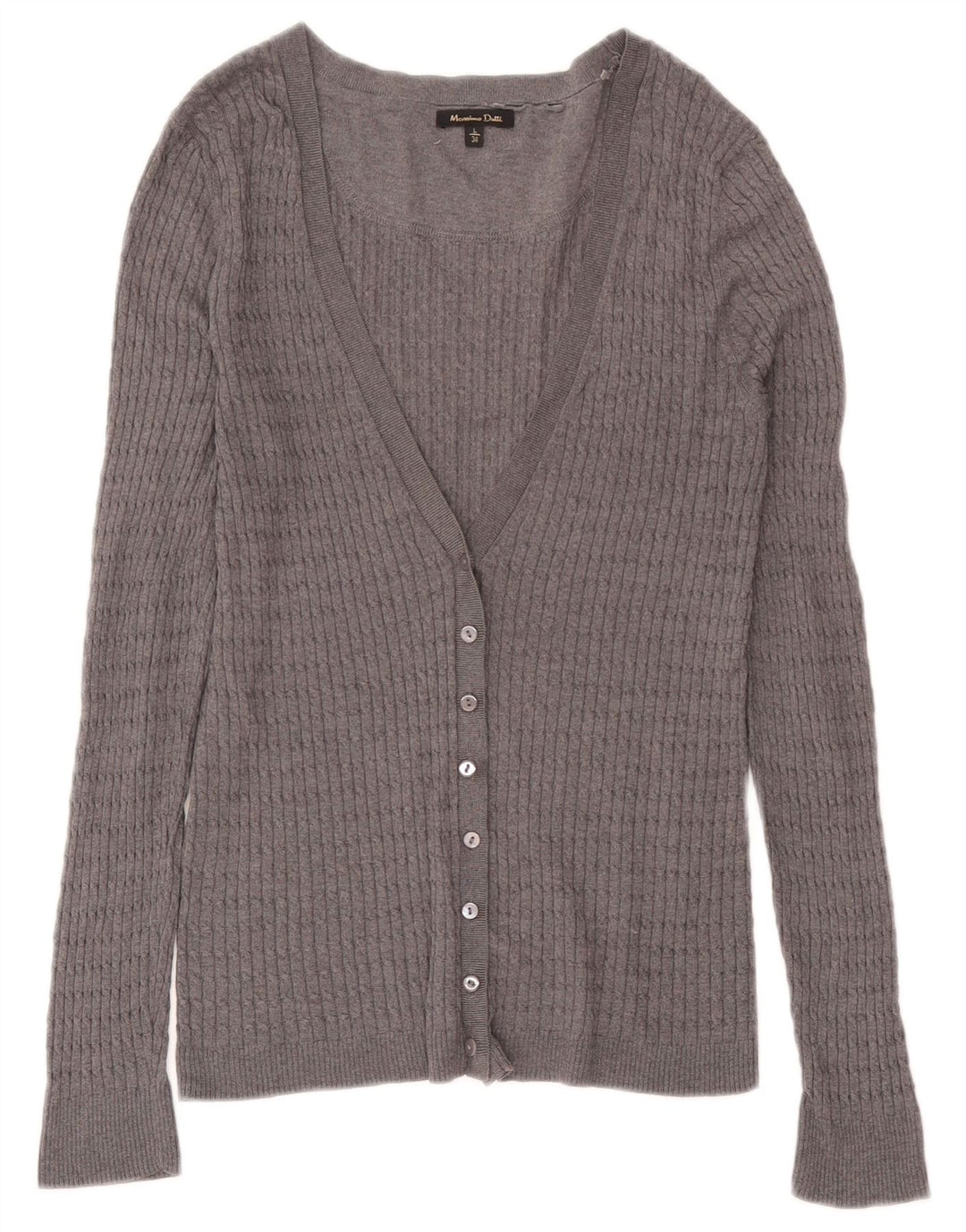 Massimo Dutti Suéter Cárdigan para Mujer Reino Unido 44 Grande Gris