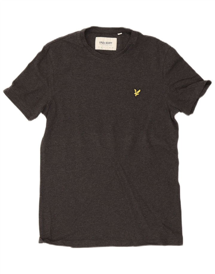 LYLE & SCOTT Mens T-Shirt Top Small Grey Cotton
