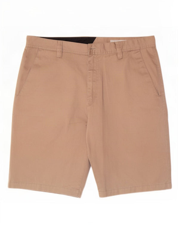 Volcom Pantalones cortos chinos para hombre grande W36 poliéster beige