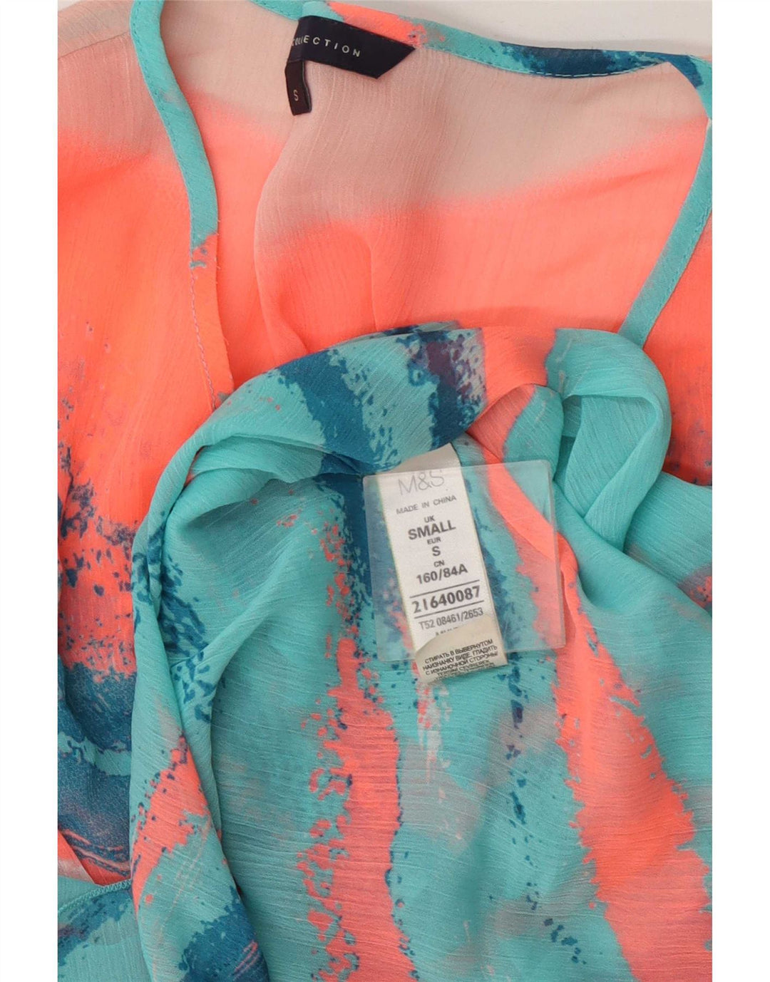 Marks & Spencer Vestido caftán transparente para mujer UK 10 Small Multicolor