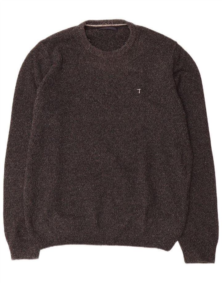 Trussardi Jersey De Cuello Redondo De Lana Gris Grande Para Hombre