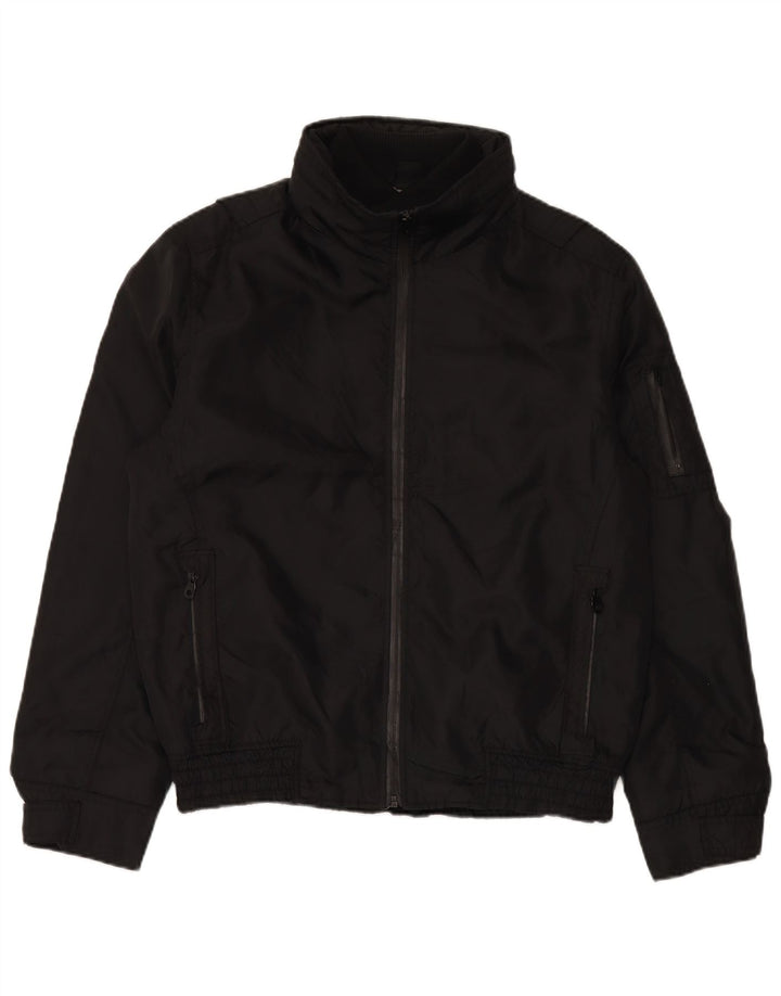 ZARA Chaqueta bomber con capucha para hombre UK 40 Large Nylon negro