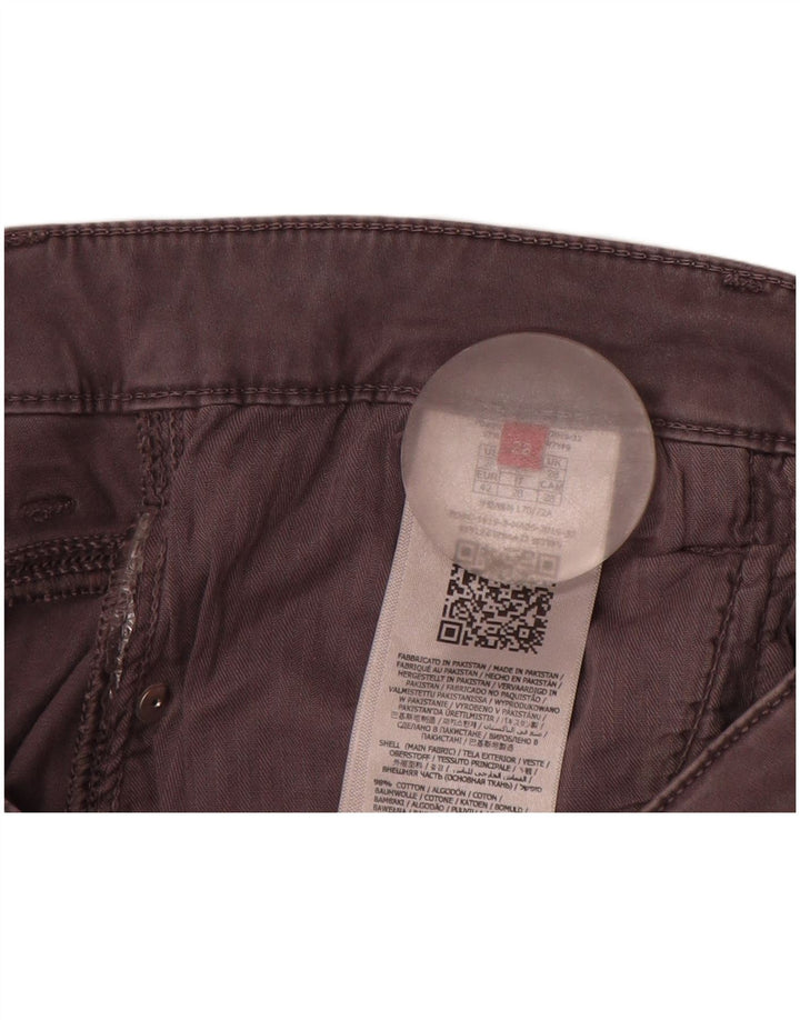 GUESS Pantalones informales ajustados para mujer W28 L30 Algodón gris