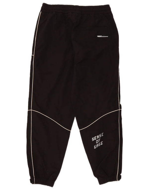 Zara Mujer Pantalones De Chándal Gráfico Joggers UK 44 Grande Poliéster Negro