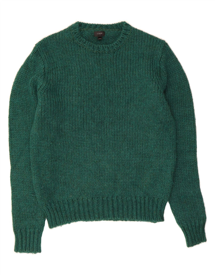 J. CREW Jersey de cuello redondo para hombre de lana verde medio