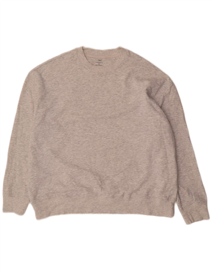 Marks & Spencer - Sudadera extragrande para hombre, talla 2XL, algodón moteado gris