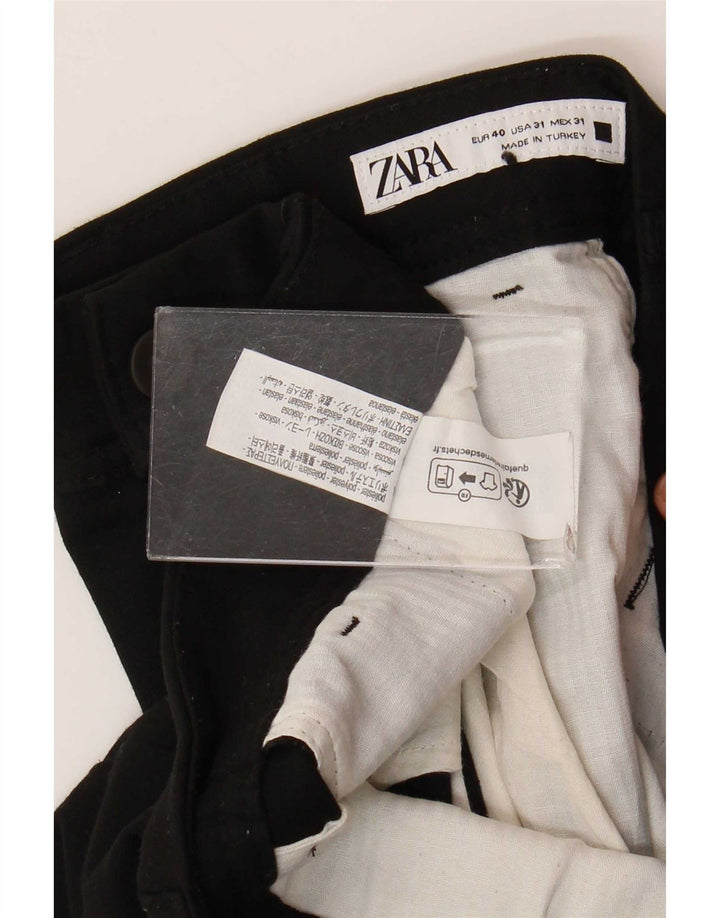 Zara Mens Slim Chino Pantalones EU 40 Medium W31 L29 Poliéster Negro