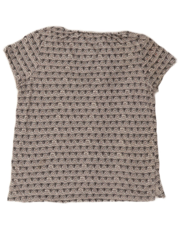 FAT FACE Camiseta gráfica extragrande para mujer Top UK 10 Small Grey Geométrico