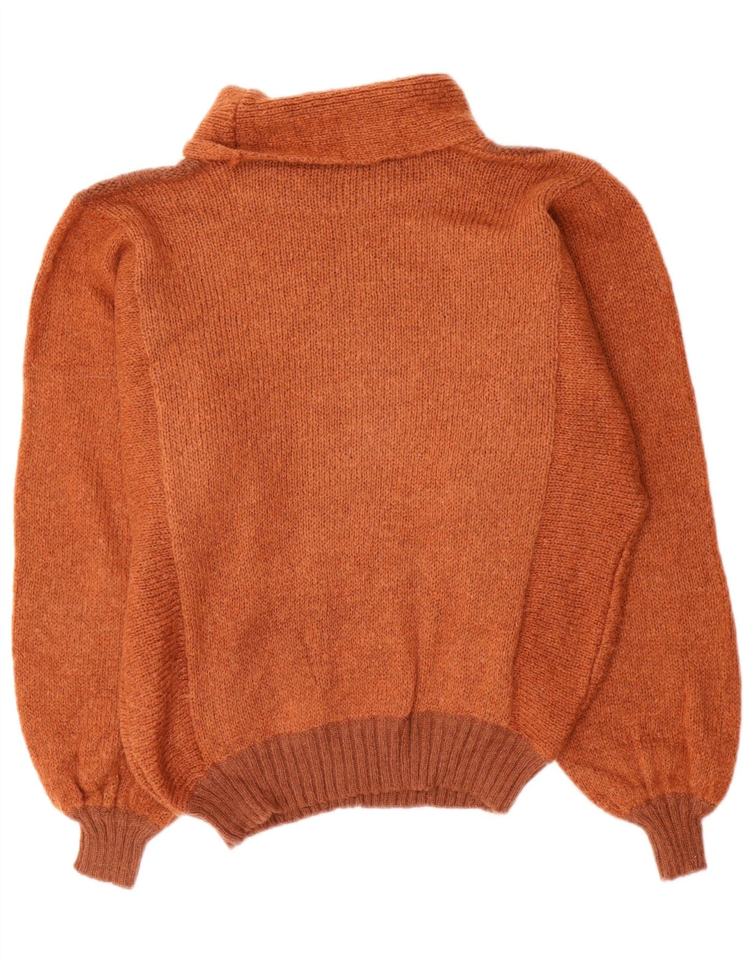 Vintage mujer rollo cuello jersey suéter IT 46 grande marrón colorblock