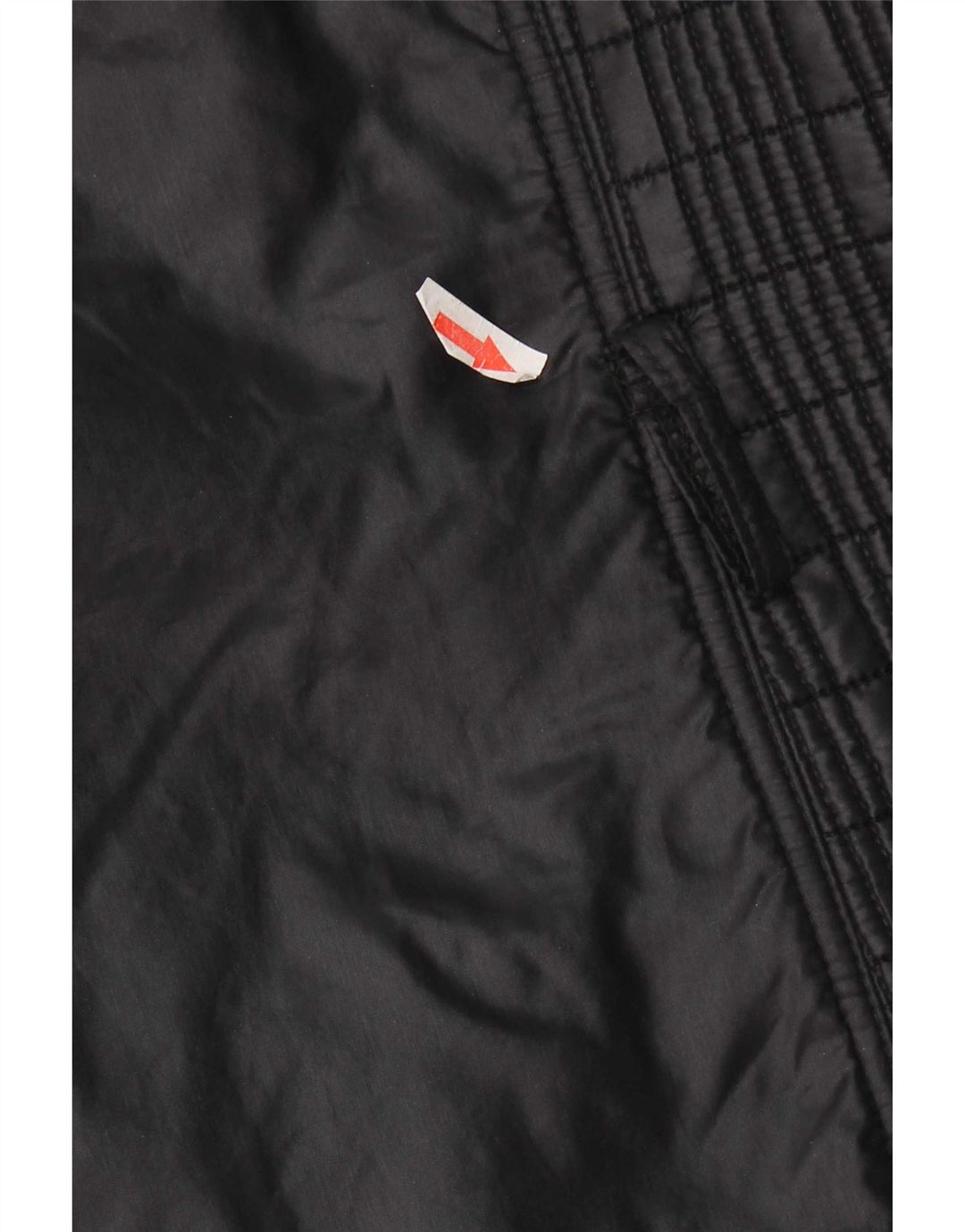Vintage mujer chaqueta acolchada Reino Unido 12 nailon negro medio
