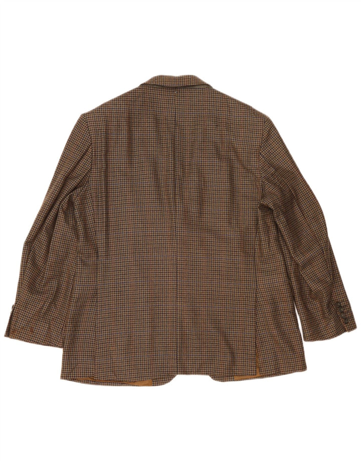 MARKS & SPENCER Chaqueta tipo blazer de 2 botones para hombre UK 42 Large Khaki Houndstooth