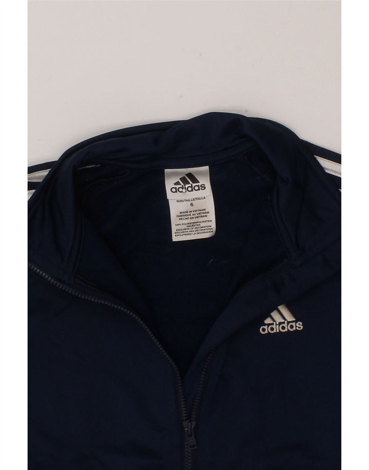 ADIDAS Boys Tracksuit Top Jacket 5-6 Years Navy Blue Polyester Vintage Adidas and Second-Hand Adidas from Messina Hembry 