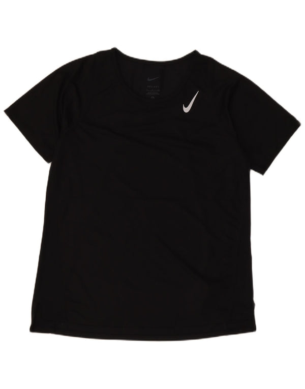 Nike Mujer Dri Fit Camiseta Top UK 10 Small Negro Poliéster