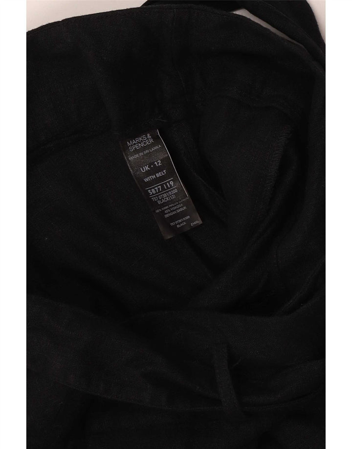 Marks & Spencer Pantalones cortos casuales para mujer UK 12 Medium W32 Lino negro