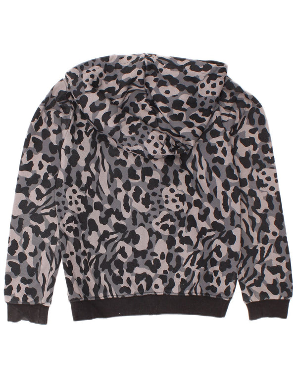Puma Sudadera con capucha y cremallera para niña 7-8 años Gris Camuflaje Algodón