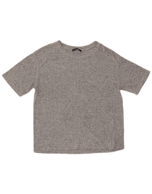 Marks & Spencer Camiseta para mujer Top UK 10 Small Gris Viscosa moteada