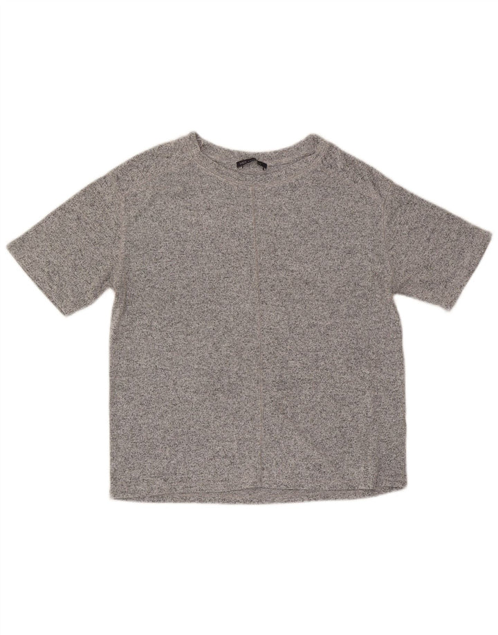 Marks & Spencer Camiseta para mujer Top UK 10 Small Gris Viscosa moteada