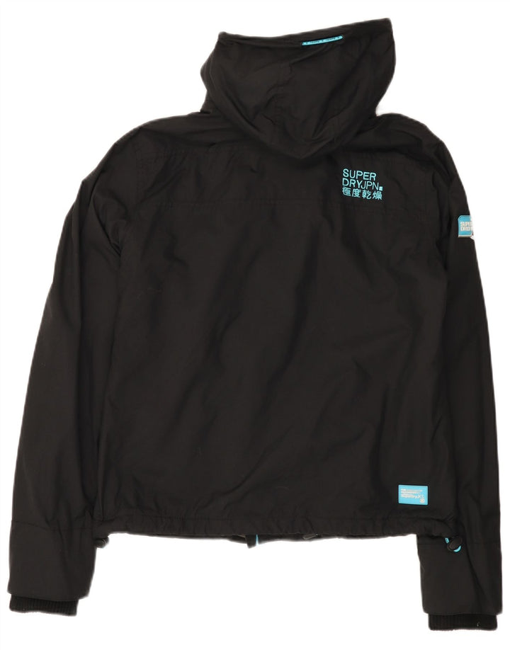 SUPERDRY Chaqueta cortavientos con capucha para mujer, talla 40, talla M, color negro