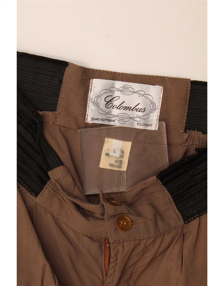 Colombus Pantalones Harem Pegged para Mujer Grande W32 L31 Bloque De Color Marrón