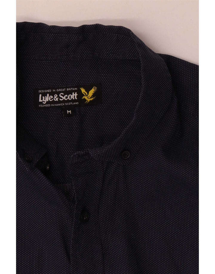 Camisa Lyle & Scott para hombre de algodón con lunares azul marino mediano