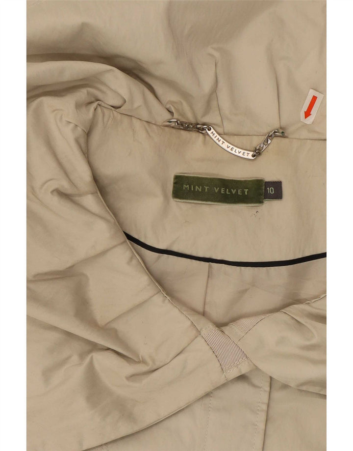 MINT VELVET Chaqueta parka extragrande para mujer UK 10 Small Beige Poliéster
