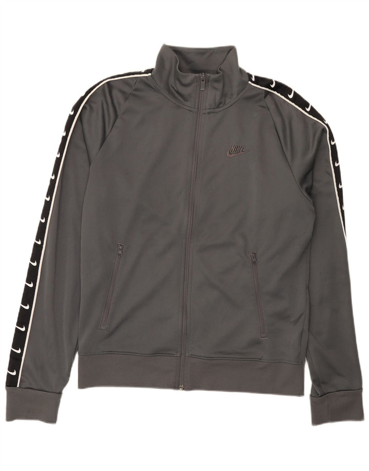 Nike - Chaqueta de chándal con gráfico para hombre, poliéster color block, talla pequeña, gris