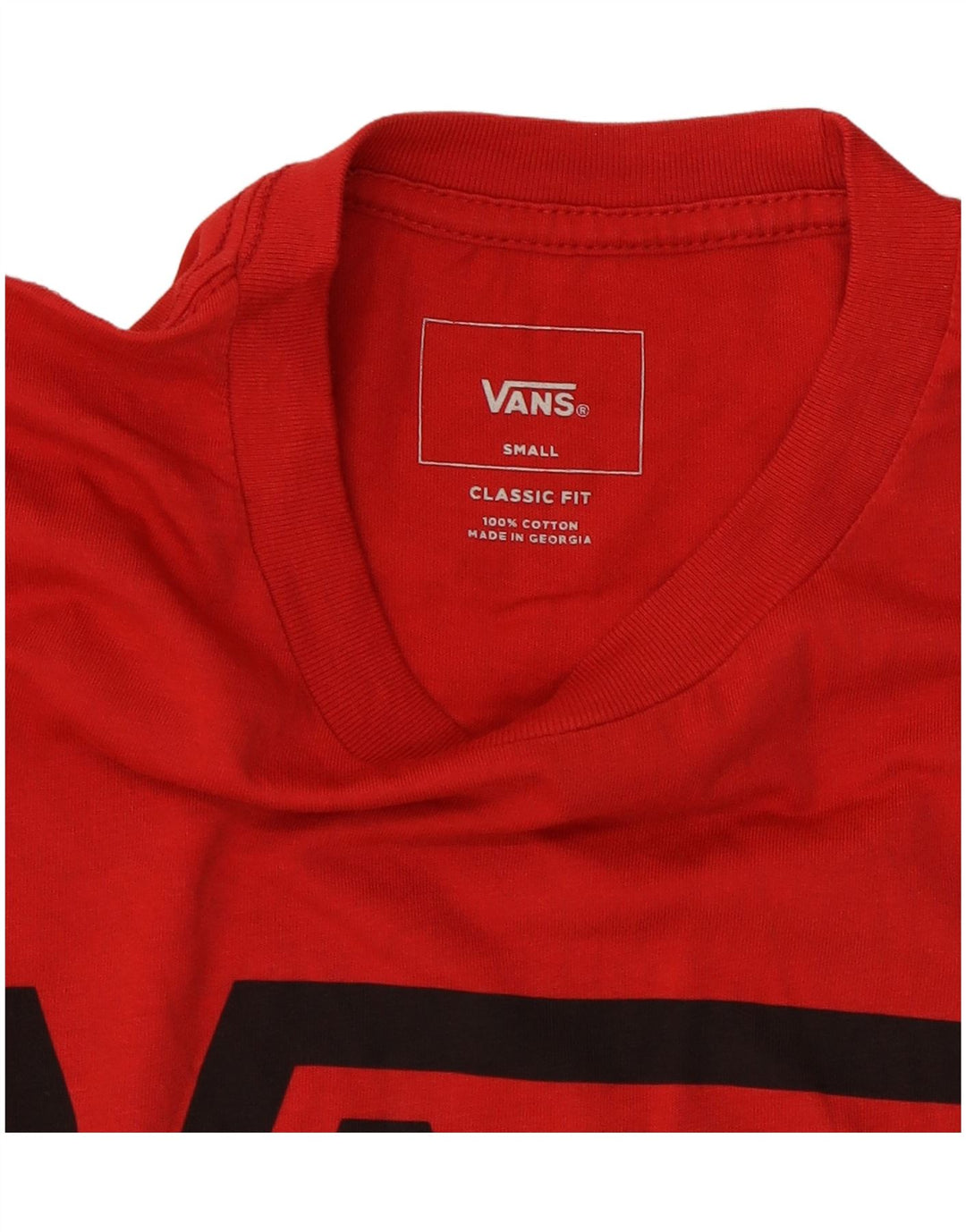 VANS Camiseta gráfica de corte clásico para hombre Top Small Red Cotton