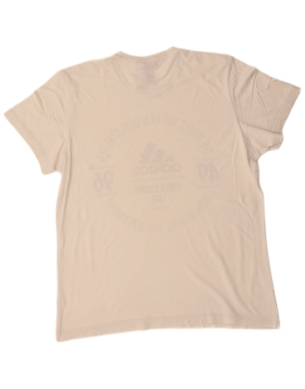 ADIDAS Camiseta gráfica para hombre Top grande de algodón blanco