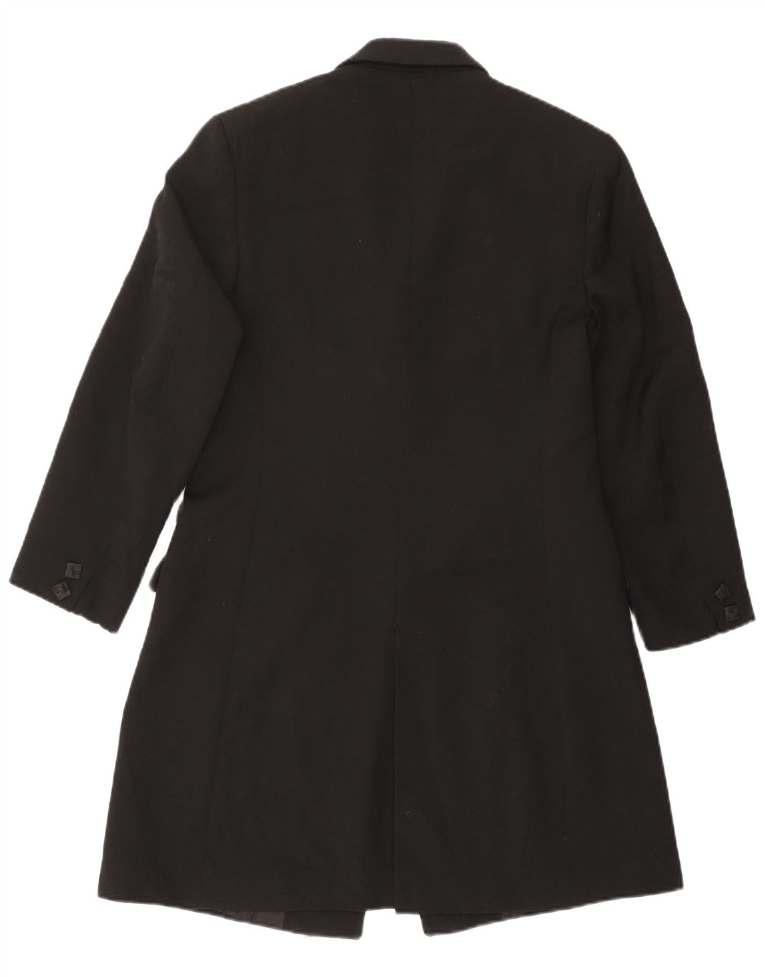 Vintage mujer longline 4 botón Blazer chaqueta Reino Unido 14 medio negro