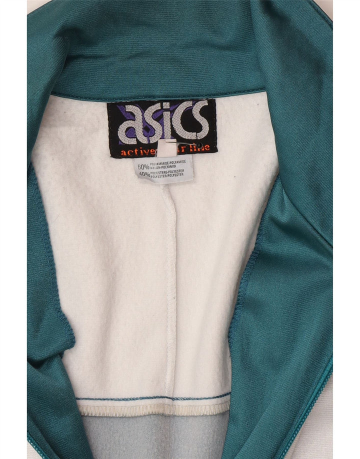 Asics Chaqueta superior de chándal con gráfico para hombre IT 48 Bloque de color verde medio