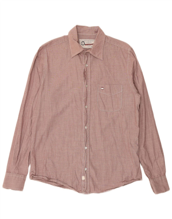 MURPHY & NYE Mens Sailmakers Slim Fit Shirt Large Pink
