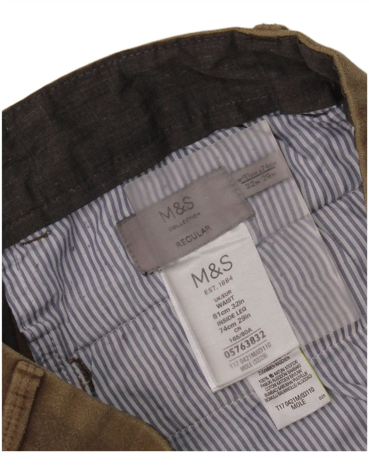 Marks & Spencer Pantalón chino regular para mujer W32 L29 Algodón beige
